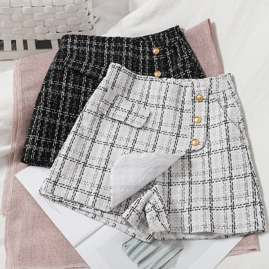 Culottes Irregulares a Cuadros con Botones - Image 9