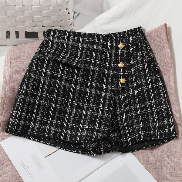 Culottes Irregulares a Cuadros con Botones