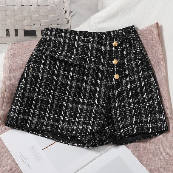 Culottes Irregulares a Cuadros con Botones