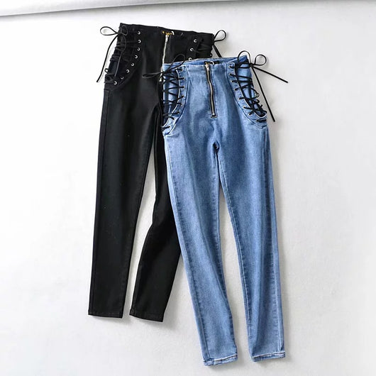 Jeans Cintura Alta con Doble Amarre - Image 3