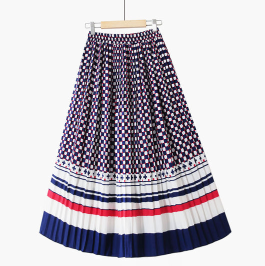 Falda Midi Plisada Estampado Grande Corte A - Image 7
