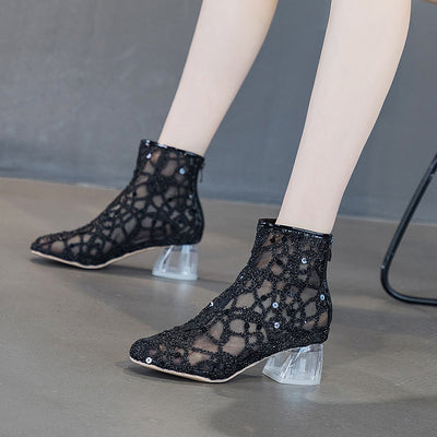 Botas Sandalias de Tacón Alto para Mujer - Diseño Veraniego Versátil con Cierre - Image 9