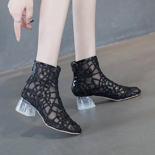 Botas Sandalias de Tacón Alto para Mujer - Diseño Veraniego Versátil con Cierre - Image 10