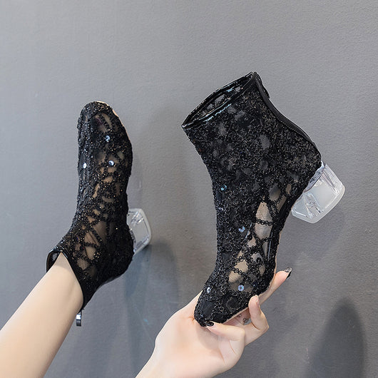 Botas Sandalias de Tacón Alto para Mujer - Diseño Veraniego Versátil con Cierre - Image 7
