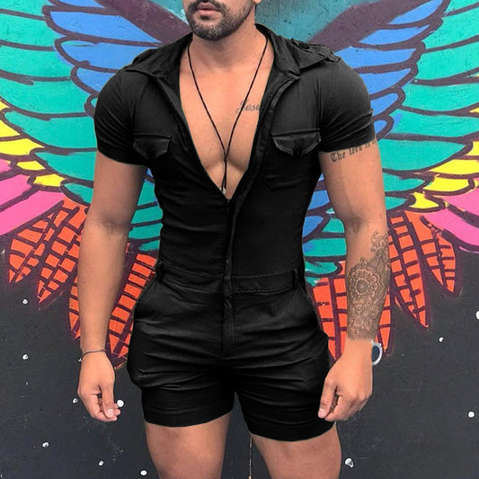 Enterizo Slim Fit con Cierre para Hombre - Manga Corta - Image 2
