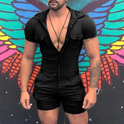 Enterizo Slim Fit con Cierre para Hombre - Manga Corta - Image 2
