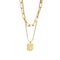 Punk Vintage Multi Layer Tag Pendant Necklace For Women 2 Layered Glod Portrait Choker Chain Necklace Jewelry Dorado