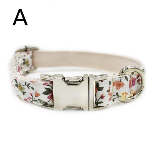 Collar Floral para Mascota con Hebilla de Metal - Perros y Gatos