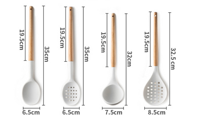 Set de Espátulas de Silicona Blanca Antiadherente para Cocina - Image 8