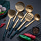 Juego de Utensilios de Cocina Acero Inoxidable Chapado en Oro Esmeralda
