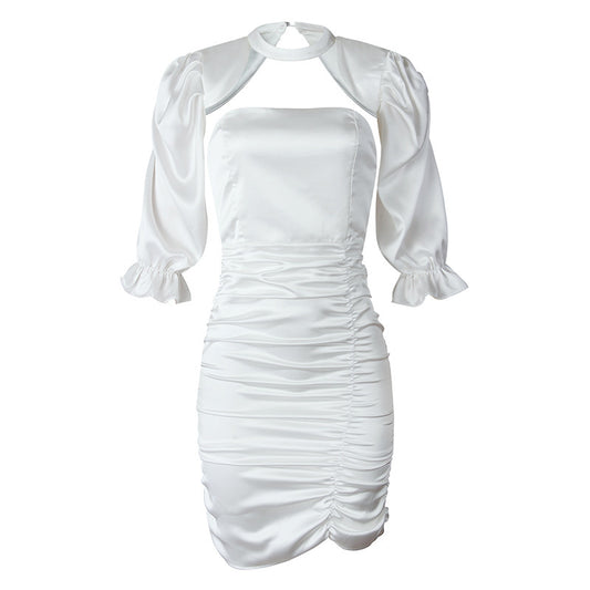 Vestido Blanco Elegante Estilo Hepburn - Lujo Accesible para Uso Diario