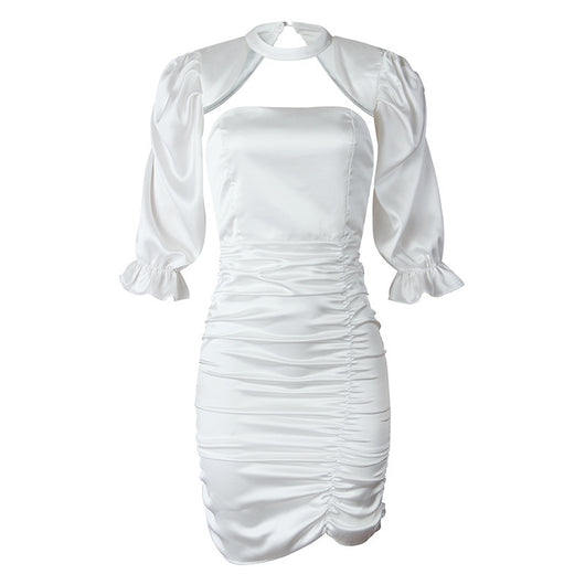 Vestido Blanco Elegante Estilo Hepburn - Lujo Accesible para Uso Diario
