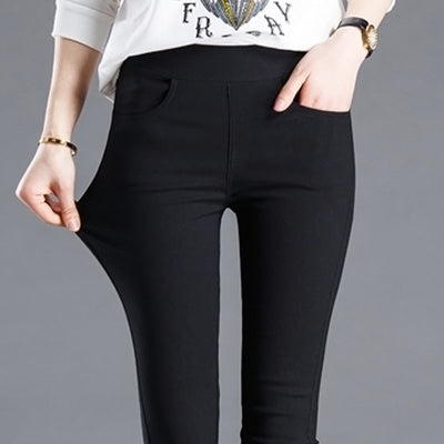 Pantalones Ajustados Elásticos Primavera Otoño en Negro - Image 7