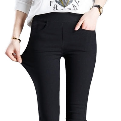 Pantalones Ajustados Elásticos Primavera Otoño en Negro - Image 12