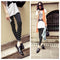Leggings de Seda de Leche con Estampado Coreano de Lunares Blanco y Negro