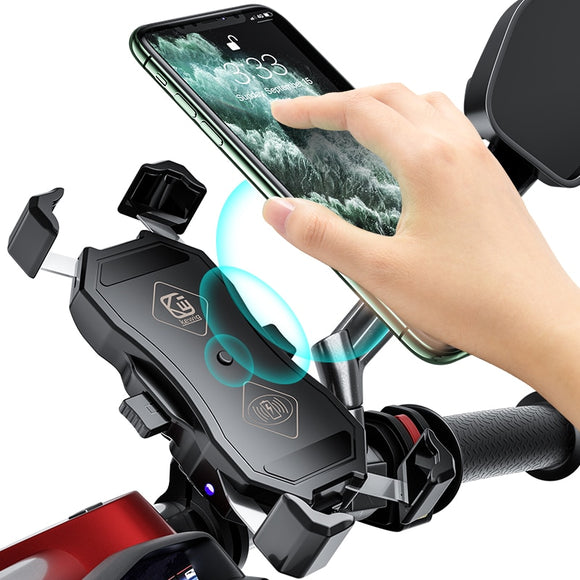 Soporte Magnético para Moto con Cargador Inalámbrico USB