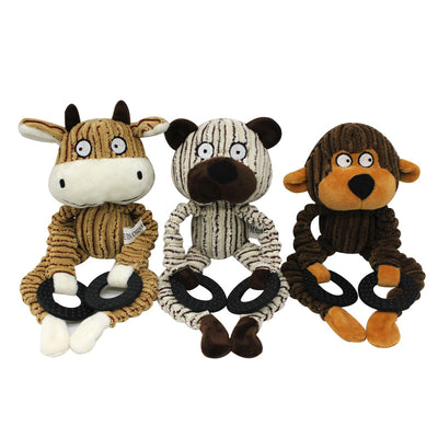 Juguete Interactivo de Peluche con Sonido y Anillo de Goma Tricolor - Image 9