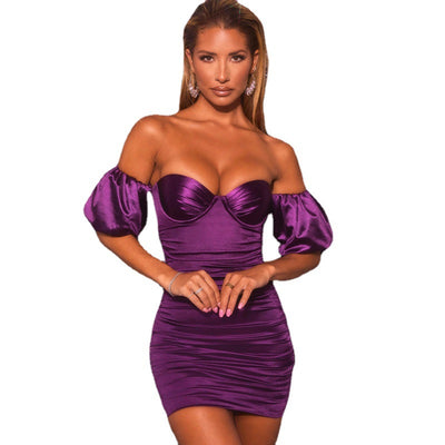 Top Tubo Morado con Mangas Abullonadas y Pliegues Elegantes - Image 8