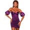 Top Tubo Morado con Mangas Abullonadas y Pliegues Elegantes