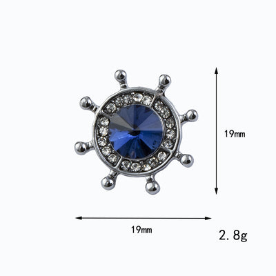 Broche de Cuello Náutico Mini con Ancla y Timón en Azul Marino - Image 9