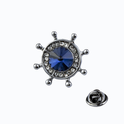 Broche de Cuello Náutico Mini con Ancla y Timón en Azul Marino - Image 15