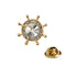 Mini Estilo Navy Pequeño Anchor Rudder Collar Pin Buckle Golden Blanco diamonds