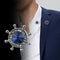 Broche de Cuello Náutico Mini con Ancla y Timón en Azul Marino