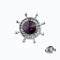 Mini Estilo Navy Pequeño Anchor Rudder Collar Pin Buckle Plateado Morado Diamond