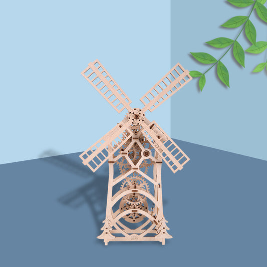 Maqueta de Transmisión Mecánica de Madera - Molino Armable Manual