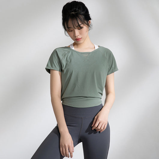Playera de Yoga para Mujer con Malla Transpirable y Mangas Cortas - Image 14