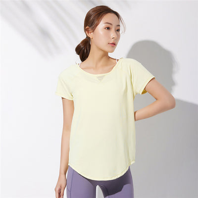 Playera de Yoga para Mujer con Malla Transpirable y Mangas Cortas - Image 9
