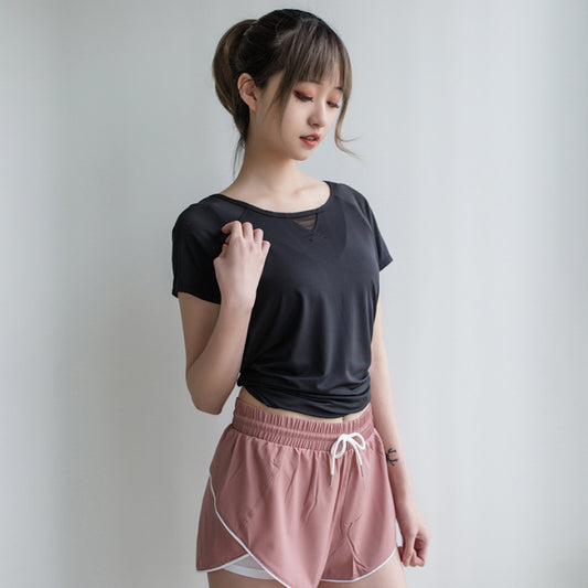 Playera de Yoga para Mujer con Malla Transpirable y Mangas Cortas - Image 2