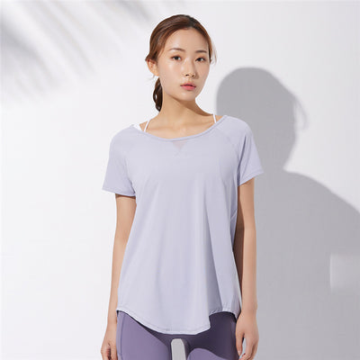 Playera de Yoga para Mujer con Malla Transpirable y Mangas Cortas - Image 7
