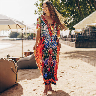 Túnica de Playa Estampada para Mujer - Pareo Kaftan Verano - Image 18