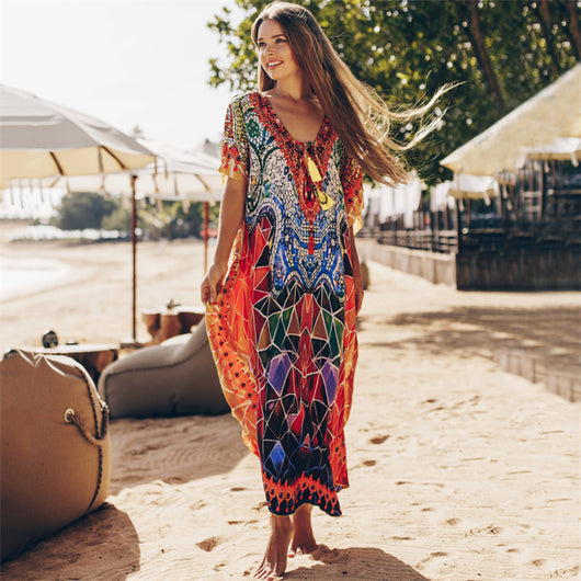 Túnica de Playa Estampada para Mujer - Pareo Kaftan Verano - Image 3