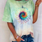 Playera Tie-Dye Multicolor Suelta de Manga Corta
