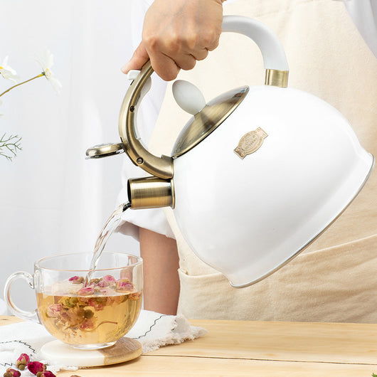 Hervidor de Agua con Silbato y Mango Bronce Electrochapado - Compatible con Todas las Estufas - Image 10
