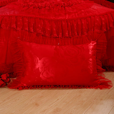 Juego de Colcha Jacquard con Bordado de Encaje para Bodas - Image 3