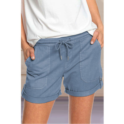 Pantalones Casuales Rectos con Cordones para Mujer - Color Liso - Image 2