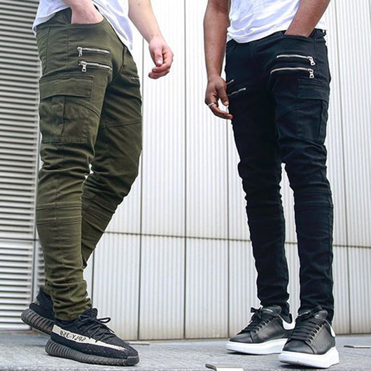 Pantalones Deportivos Slim Fit de Color Liso