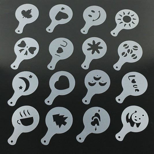 Set de 16 Moldes de Espuma para Café - Plantillas de Diseño Premium para Latte Art - Image 2
