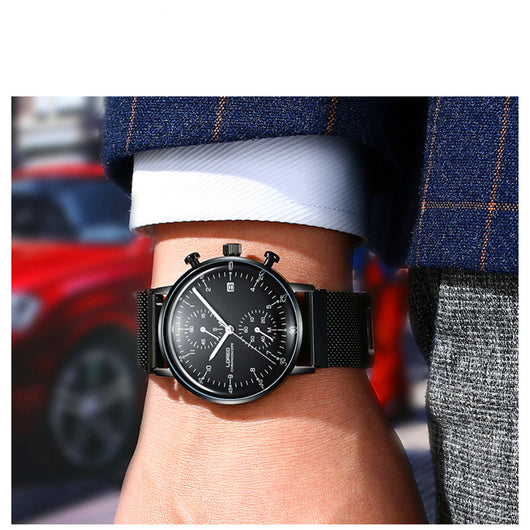 Reloj Deportivo de Cuarzo para Hombre con Banda de Acero Inoxidable Resistente al Agua - Image 3