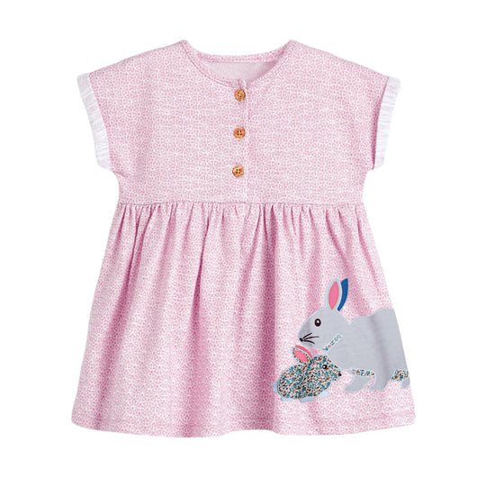 Playera de Algodón para Niña - Cuello Redondo Manga Corta