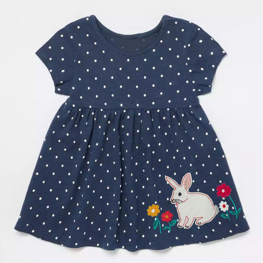 Vestido Infantil de Lunares con Manga Corta - Image 12