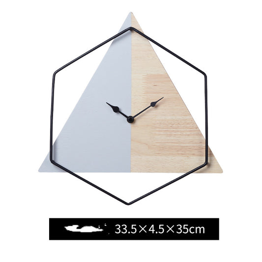 Reloj de Pared Minimalista Madera Geometría Silenciosa