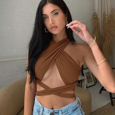 Top Tubular Sexy con Cuello Cruzado para Verano - Image 9