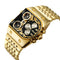Reloj de Cuarzo para Hombre D-Dial Acero Inoxidable Múltiples Zonas Horarias Luminoso