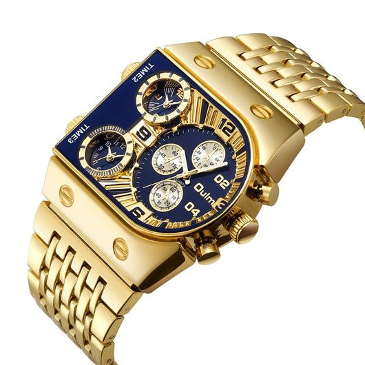 Reloj de Cuarzo para Hombre D-Dial Acero Inoxidable Múltiples Zonas Horarias Luminoso - Image 2