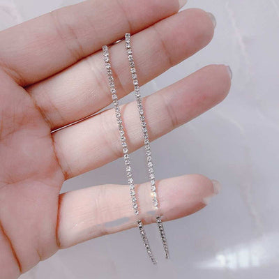 Aretes Largos de Cristal con Línea Elegante - Tendencia Actual para Mujeres - Image 3