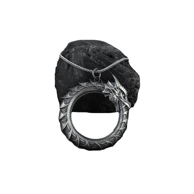 Collar Colgante Ouroboros Dragón Metálico para Hombre - Image 5